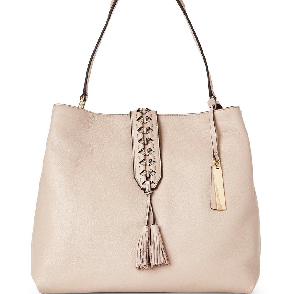 Vince Camuto Leather Ancel Hobo Almond!